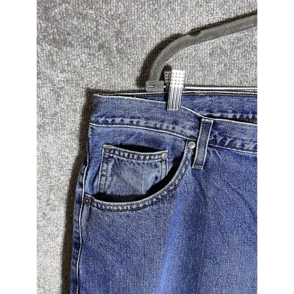Arizona Relaxed Straight Leg Jeans Mens Size 42 X 32 Blue Denim Cotton 5 Pocket - Picture 6 of 10